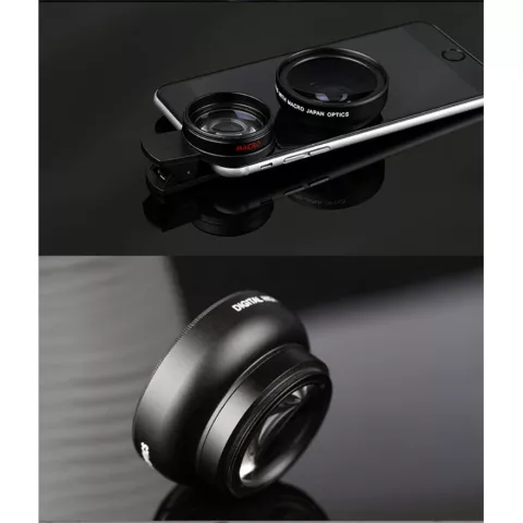 Telefonkamera-Objektiv-Kit 2-in-1-Aufsteckobjektiv 0,45-fach Ultra-Weitwinkel + HD-Makro-Objektiv