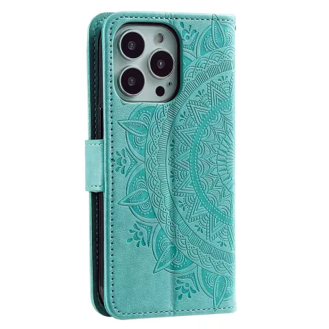 Mandala Wallet TPU H&uuml;lle f&uuml;r iPhone 14 Pro - gr&uuml;n