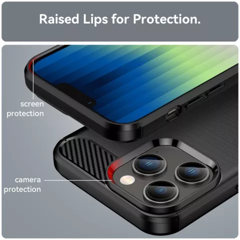 Carbon Armor TPU H&uuml;lle f&uuml;r iPhone 14 Pro - schwarz