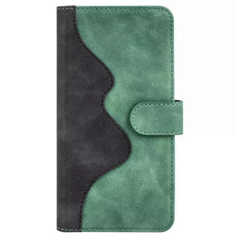 Bookcase Wallet Kunstlederh&uuml;lle f&uuml;r iPhone 14 Pro - gr&uuml;n