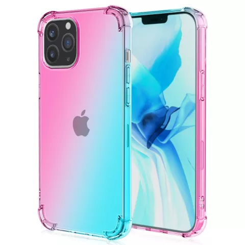 TPU-H&uuml;lle mit Farbverlauf f&uuml;r iPhone 14 Pro - Pink und Gr&uuml;n
