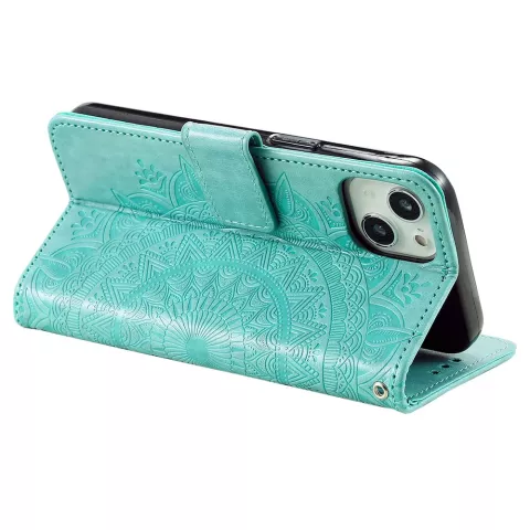 Mandala Wallet TPU H&uuml;lle f&uuml;r iPhone 14 Plus - gr&uuml;n