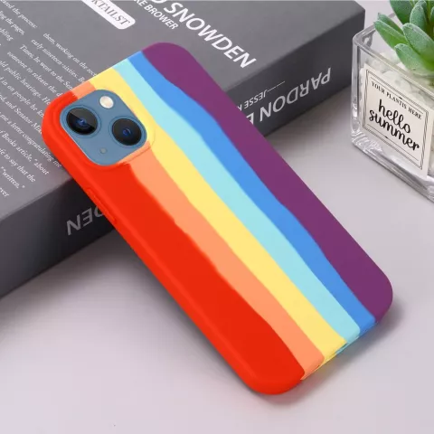 Rainbow Pride Silikonh&uuml;lle f&uuml;r iPhone 14 Plus - pastell