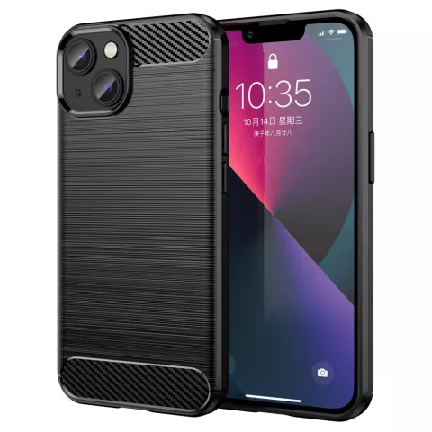 Carbon Armor TPU H&uuml;lle f&uuml;r iPhone 14 Plus - schwarz