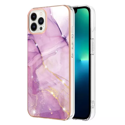 Marble Stone TPU H&uuml;lle f&uuml;r iPhone 14 Pro Max - lila