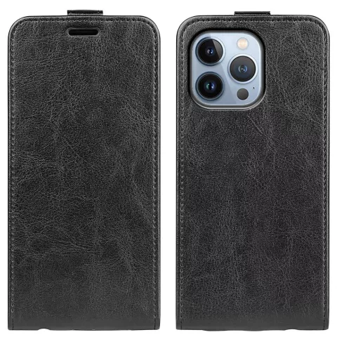 Vertical Flipcase Kunstlederh&uuml;lle f&uuml;r iPhone 14 Pro Max - schwarz