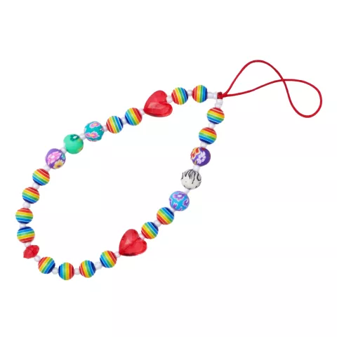 Regenbogen-Armbandkabel f&uuml;r Telefon mit Perlen - Mehrfarbig