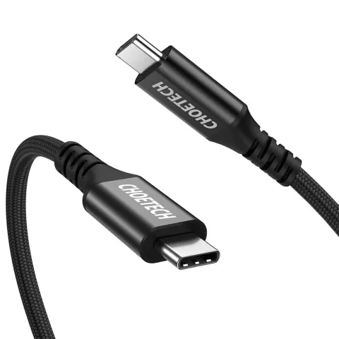 Choetech 100W USB-C Kabel 2M PD 4K 10Gbps Schnellladung Schnellladung Power Delivery - Schwarz