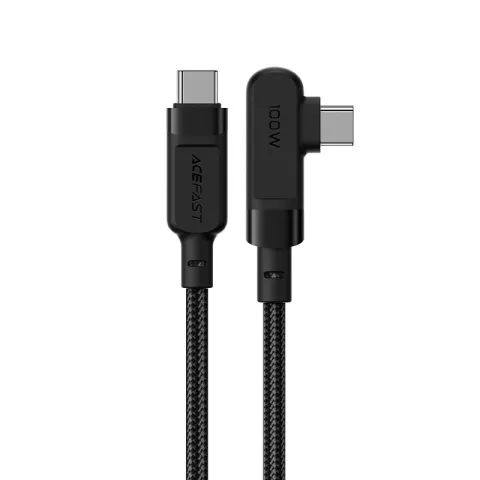 Acefast USB-C Laptop-Ladekabel 100 W PD 2 Meter mit rechtem Winkel - Schwarz