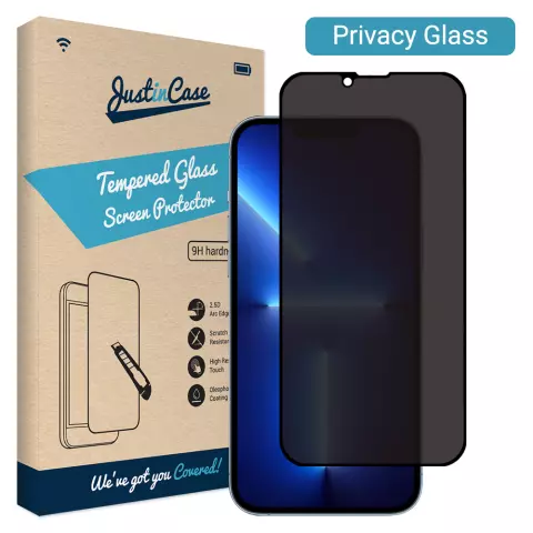 Just in Case Privacy Tempered Glass f&uuml;r iPhone 13 Pro und iPhone 13 - geh&auml;rtetes Glas