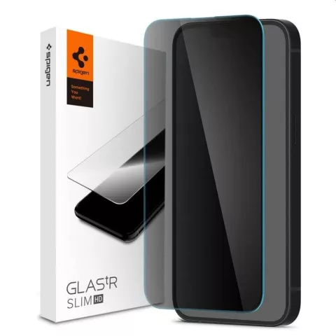 Spigen Glas tR Slim Privacy Glass Kompatibel mit iPhone 14, Kompatibel mit iPhone 13 Pro und iPhone 13 - geh&auml;rtetes Glas