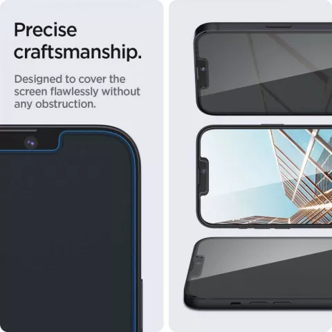 Spigen Glas tR Slim Privacy Glass Kompatibel mit iPhone 14, Kompatibel mit iPhone 13 Pro und iPhone 13 - geh&auml;rtetes Glas