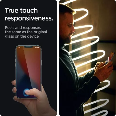 Spigen Glas tR Slim Privacy Glass Kompatibel mit iPhone 14, Kompatibel mit iPhone 13 Pro und iPhone 13 - geh&auml;rtetes Glas
