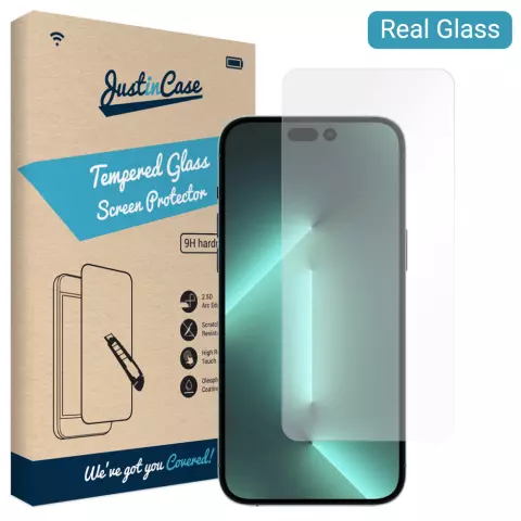 Just in Case Tempered Glass f&uuml;r iPhone 14 Pro - geh&auml;rtetes Glas