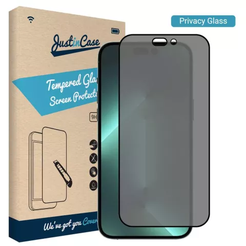 Just in Case Privacy Tempered Glass f&uuml;r iPhone 14 Pro Max - geh&auml;rtetes Glas