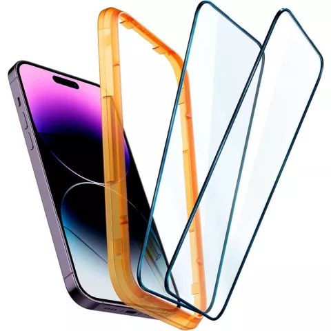 Spigen AlignMaster Full Cover Glass 2er Pack Kompatibel mit iPhone 14 Pro - geh&auml;rtetes Glas
