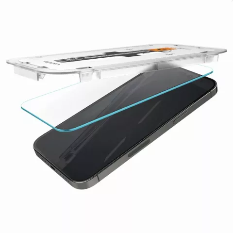 Spigen Glas mit Montagerahmen EZ FIT 2 Pack Kompatibel mit iPhone 14 Pro - geh&auml;rtetes Glas