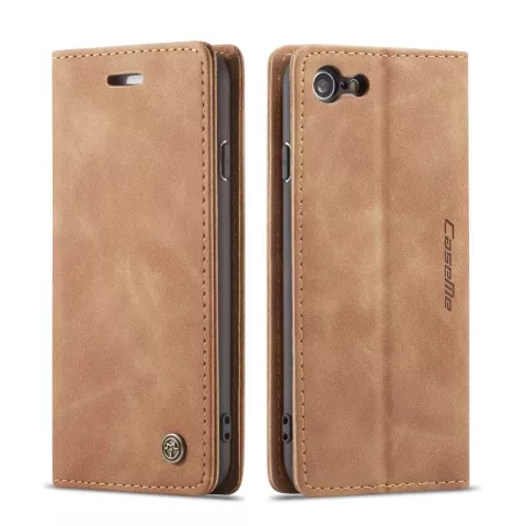 Caseme Retro Wallet Case H&uuml;lle f&uuml;r iPhone 7, 8, SE 2020 und SE 2022 - braun