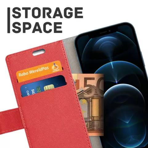 Just in Case Wallet Case Kompatibel mit iPhone 12 Pro Max - rot