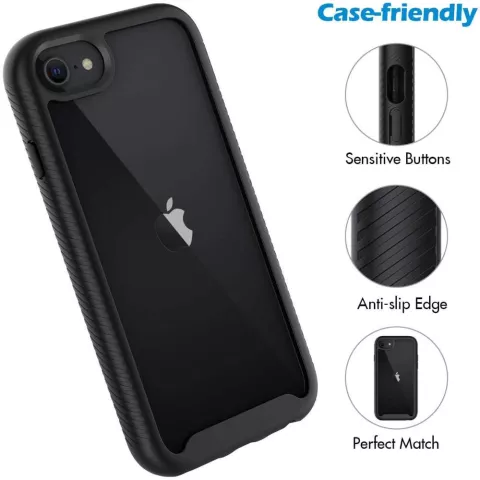 Just in Case 360 Full Cover Defense Case Case f&uuml;r iPhone SE 2020 und iPhone SE 2022 - Schwarz