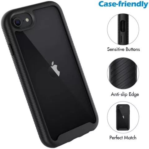 Just in Case 360 Full Cover Defense Case Kompatibel mit iPhone SE 2020 und iPhone SE 2022 - Schwarz