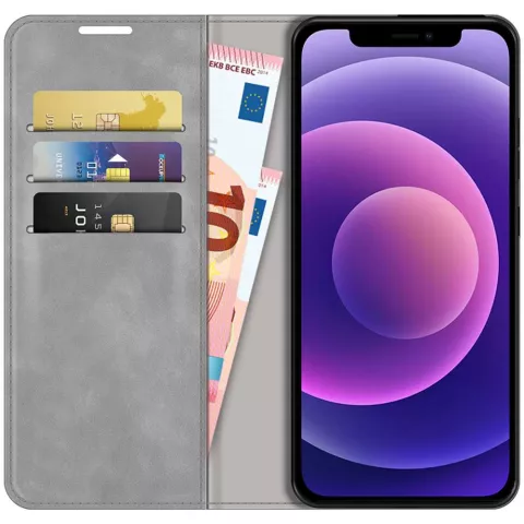 Just in Case Wallet Case Magnetische H&uuml;lle Kompatibel mit iPhone 12 Pro Max - Grau