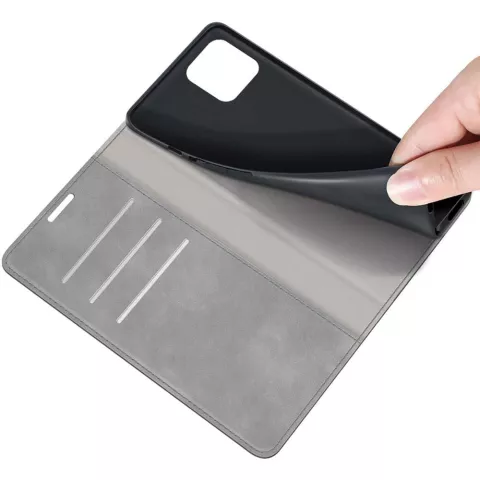 Just in Case Wallet Case Magnetische H&uuml;lle Kompatibel mit iPhone 12 Pro Max - Grau