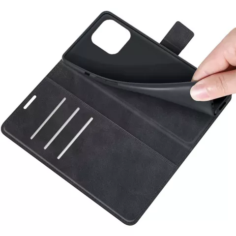 Just in Case TPU Wallet Case Magnetische H&uuml;lle Kompatibel mit iPhone 13 Pro - Schwarz