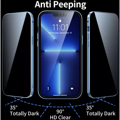 Just in Case Magnetische Metall-Schutzh&uuml;lle aus geh&auml;rtetem Glas, Kompatibel mit iPhone 13 Pro - Schwarz