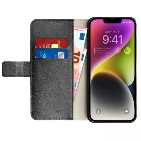 Just in Case Wallet Case Kompatibel mit iPhone 14 - Schwarz