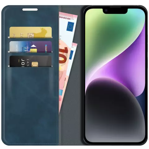 Just in Case Wallet Case Magnetische H&uuml;lle Kompatibel mit iPhone 14 - Blau