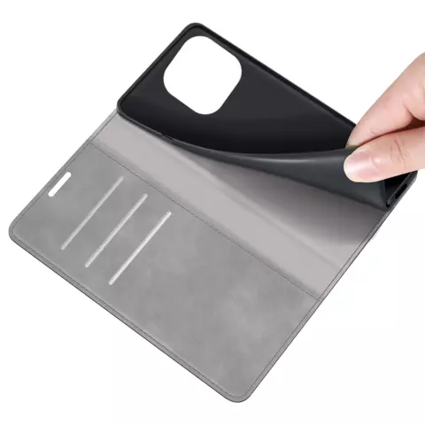 Just in Case Wallet Case Magnetische H&uuml;lle Kompatibel mit iPhone 14 Pro - Grau