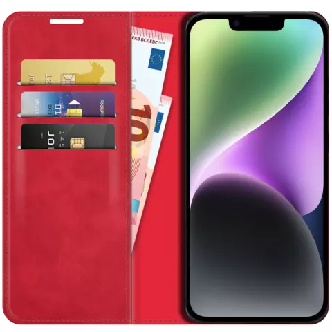 Just in Case Wallet Case Magnetische H&uuml;lle f&uuml;r iPhone 14 Plus - rot