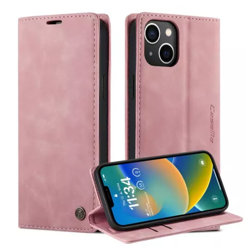 Caseme Retro Wallet Case H&uuml;lle f&uuml;r iPhone 14 - rosa