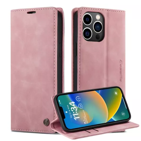 Caseme Retro Wallet Case f&uuml;r iPhone 14 Pro - pink