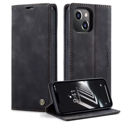Caseme Retro Wallet Case f&uuml;r iPhone 14 Plus - schwarz