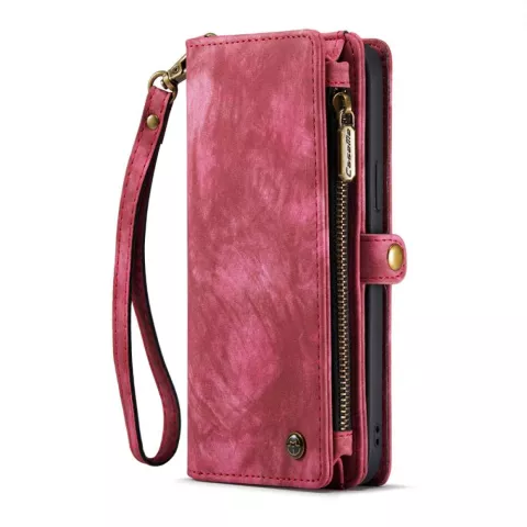 Caseme Vintage Wallet H&uuml;lle Kompatibel mit iPhone 14 Plus - rot