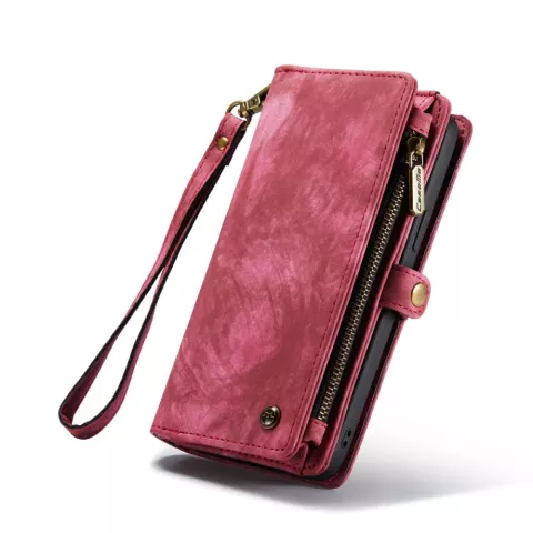 Caseme Vintage Wallet H&uuml;lle Kompatibel mit iPhone 14 Plus - rot