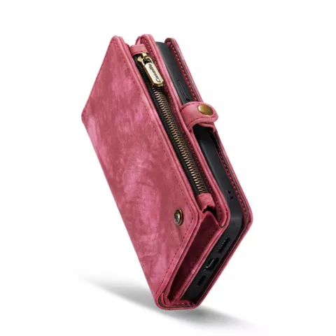Caseme Vintage Wallet H&uuml;lle Kompatibel mit iPhone 14 Plus - rot