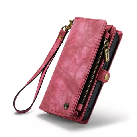 Caseme Vintage Wallet H&uuml;lle Kompatibel mit iPhone 14 Pro Max - rot