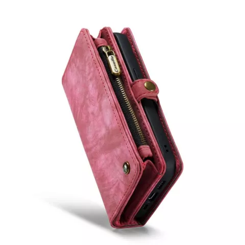 Caseme Vintage Wallet H&uuml;lle Kompatibel mit iPhone 14 Pro Max - rot