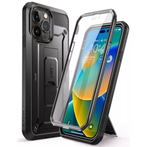 Supcase Unicorn Beetle G&uuml;rtelclip H&uuml;lle f&uuml;r iPhone 14 Pro - schwarz