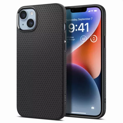 Spigen Liquid Air Case H&uuml;lle Kompatibel mit iPhone 14 - Schwarz