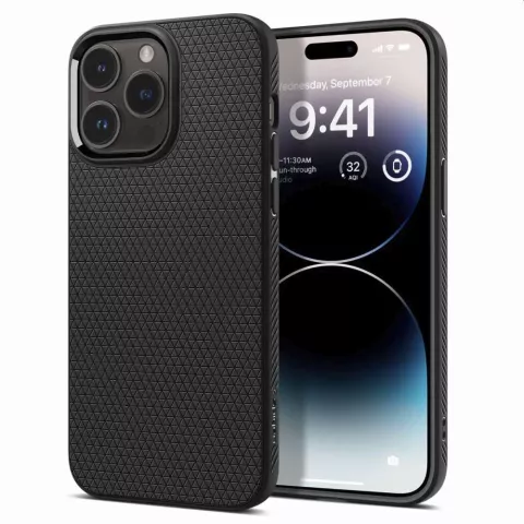 Spigen Liquid Air Case H&uuml;lle Kompatibel mit iPhone 14 Pro Max - Schwarz