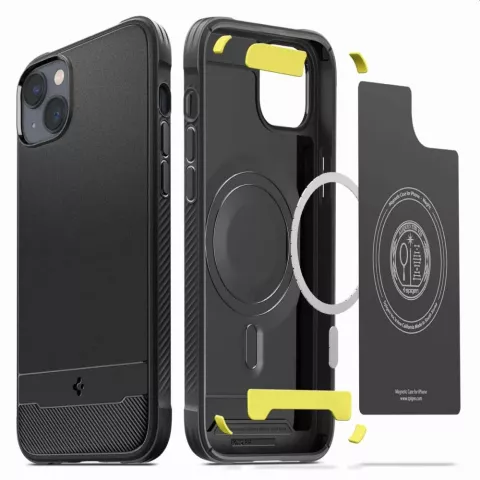 Spigen Rugged Armor Mag Case H&uuml;lle Kompatibel mit iPhone 14 - schwarz Magfit