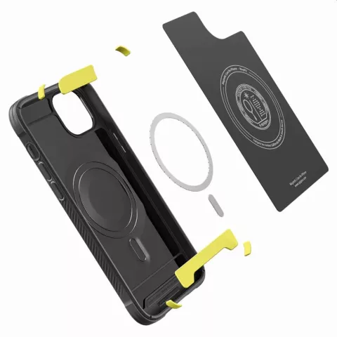 Spigen Rugged Armor Mag Case H&uuml;lle f&uuml;r iPhone 14 - schwarz Magfit