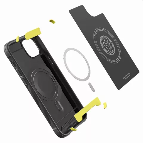 Spigen Rugged Armor Mag Case H&uuml;lle Kompatibel mit iPhone 14 - schwarz Magfit