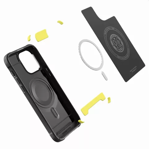 Spigen Rugged Armor Mag Case H&uuml;lle Kompatibel mit iPhone 14 Pro - schwarz Magfit