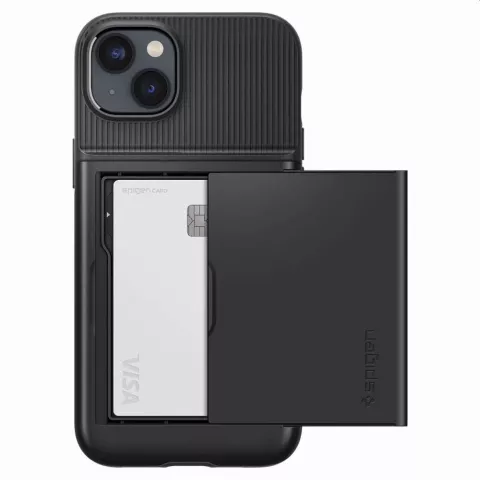 Spigen Slim Armor Cardslot Case H&uuml;lle f&uuml;r iPhone 14 Plus - schwarz