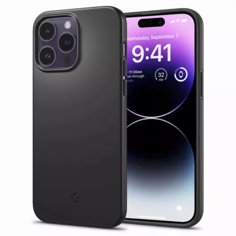 Spigen Thin Fit Case Kompatibel mit iPhone 14 Pro - Schwarz